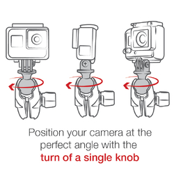 RAM® Small Tough-Claw™ Double Ball Mount with Universal Action Camera Adapter