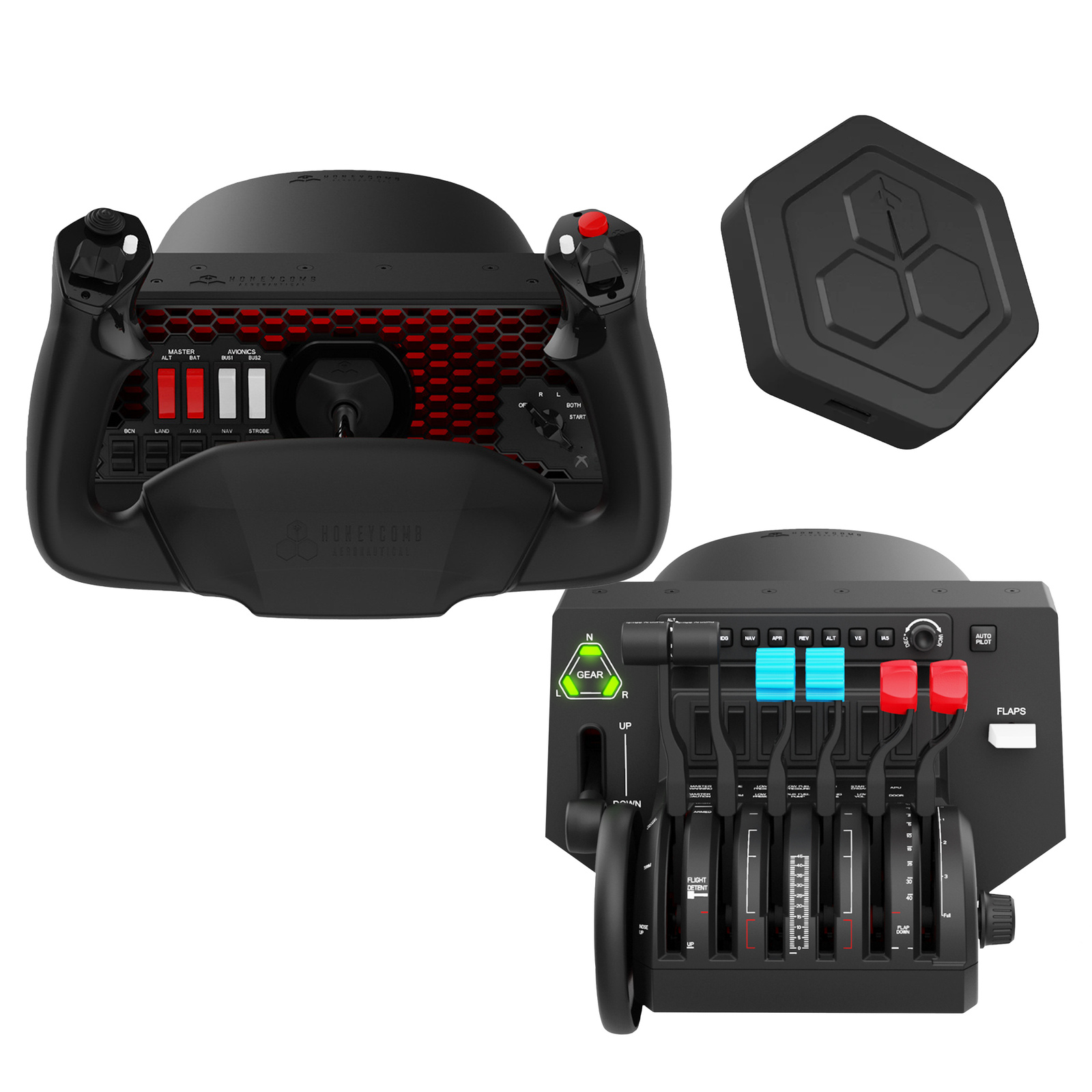 HONEYCOMB AERONAUTICAL Honeycomb Alpha Flight Controls Yoke & Switch Panel  Joystick - HONEYCOMB AERONAUTICAL 