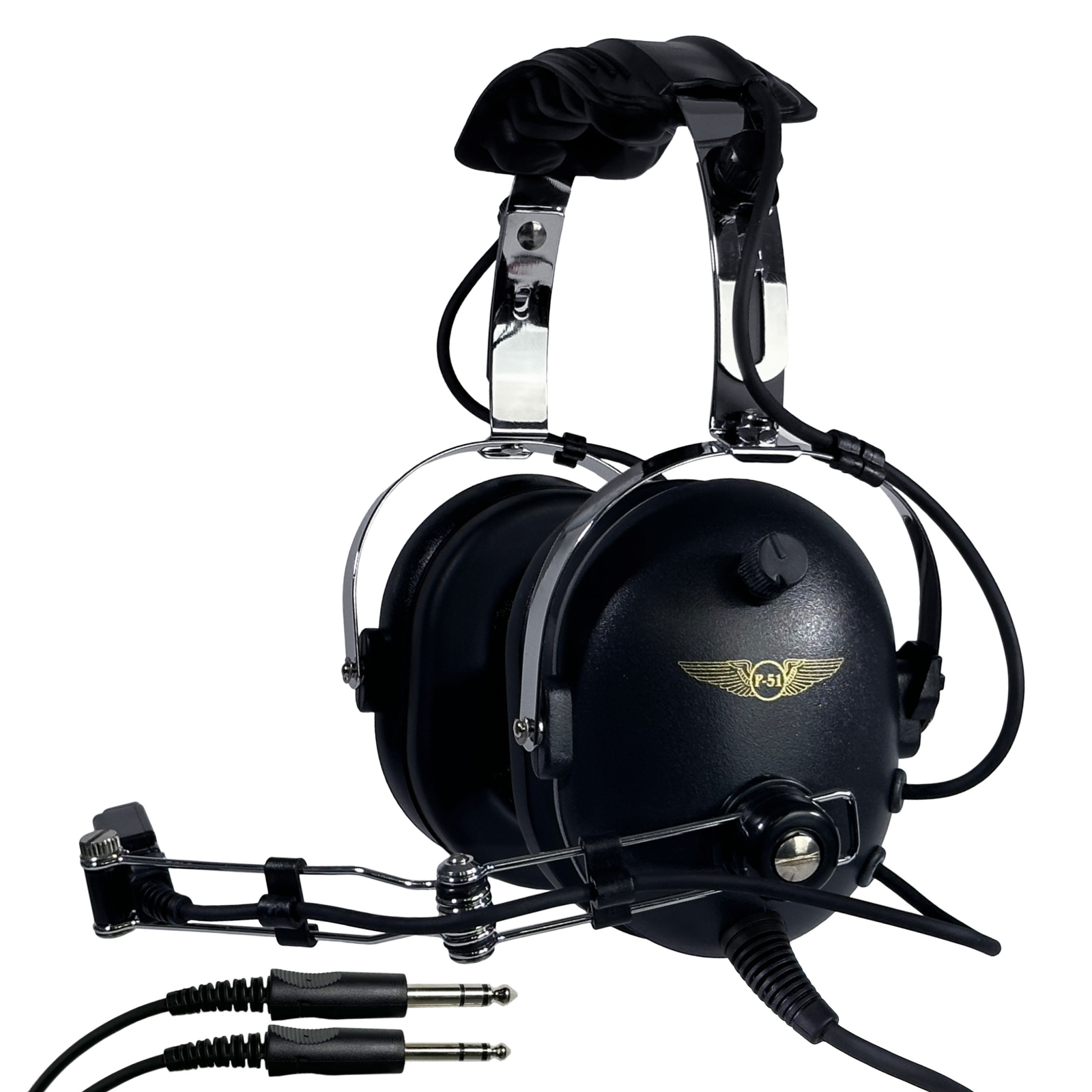 PA51 Economy General Aviation Headset * Mono/stereo * Black earcups