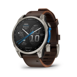 Garmin D2 Mach 2 Aviator Smartwatch, 47mm Bare Titanium with Leather Band