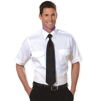 Van Heusen Mens Aviator Shirt - Short Sleeve (White)