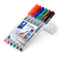 Staedtler Lumocolor® 316 Non-Permanent Markers - Fine - Wallet of 6 Assorted Colours