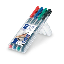 Staedtler Lumocolor® 318 Permanent Markers - Fine - Wallet of 4 Assorted Colours