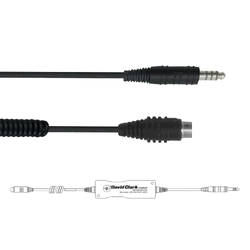 David Clark Wireless System Pushback Interface Cord, Single U-174/U Helicopter Plug (Military)