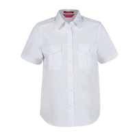 JB's Wear White Ladies Epaulette Shirt - Short Sleeve -Size 12