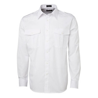JB's Wear White Mens Epaulette Shirt - Long Sleeve - Size 2X Small
