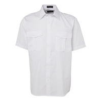 JB's Wear White Mens Epaulette Shirt - Short Sleeve -Size XS