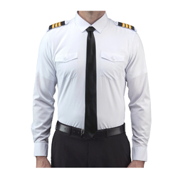 LIFT Aviation FLEXTECH Pilot Shirt Long Sleeve - White with Eyelet