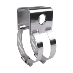 Bull Bar Antenna Bracket Polished with Dual Hose Clamps