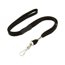 Black Lanyard with Breakaway and Swivel Clip