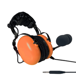 Stealth FAH 400G Ground Crew Headset (Orange) - Straight Cord - Single 1/4 inch Plug