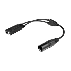 Stealth Aviation Headset Adapter - Dual GA Plugs to 5 Pin XLR Airbus/Boeing Plug
