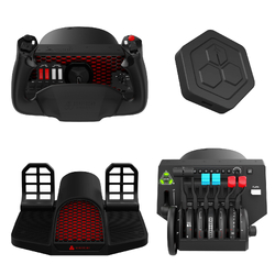 Honeycomb XPC Kit 2 - Alpha XPC Flight Control Yoke & Bravo Throttle Quadrant & Charlie Rudder Pedals & XPC Hub
