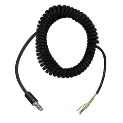 Pilot Communications Replacement Helicopter Headset Main Lead with Coiled Cord U-174 Helicopter Plug