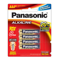 Panasonic AAA Alkaline Batteries 8 Pack