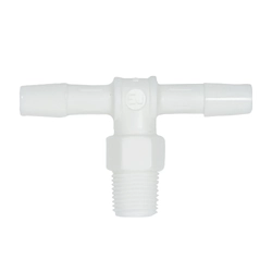 Nylon Pitot Static Fitting - Tee Connector - 1/4" Hose - MPT