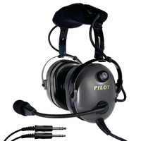 Pilot Communications PA12.8T Aviation Headset - Straight Cord with Dual General Aviation Plugs