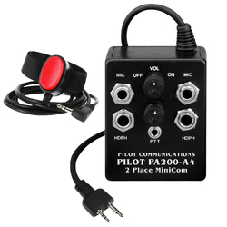 Pilot Communications PA-200A4 Two Position Intercom System - Pre Wired for Icom IC-A4 Radios