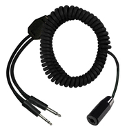 Pilot Communications U174 Helicopter to Dual GA Adapter (Coiled)