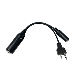 Pilot Communications Single 1/4" TRS Plug Ground Crew Headset Adapter for Icom A24/A6/A15 Radios