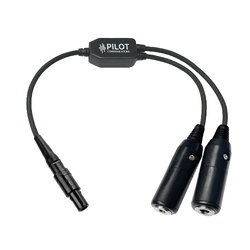 Pilot Communications GA Dual Plug to 6 Pin Lemo Adapter