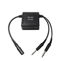 Pilot Communications 6 Pin Lemo to GA Dual Plug Adapter (Powered)
