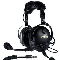Pilot Communications PA11-60TH Helicopter Headset - Coiled Cord U-174 Helicopter Plug
