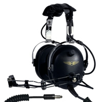 Pilot Communications PA51H Helicopter Headset - Coiled Cord U-174 Helicopter Plug