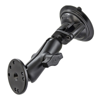 RAM® Twist-Lock™ Suction Cup Double Ball Mount with Round Plate