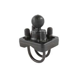 RAM® Double U-Bolt Base with 1" Ball for Rails from 0.75" to 1.25" in Diameter