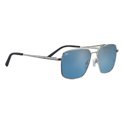 Serengeti Aitkin Shiny Silver - Saturn Petrol Blue Polarized - SS554003