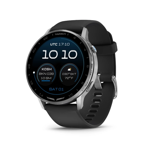 Garmin D2 Air X15 Aviator Smartwatch - Black w/ Stainless Steel Bezel