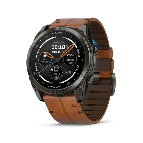 Garmin D2 Mach 2 Pro Aviator Smartwatch, 51mm Inreach & LTE / Satellite with Leather Band
