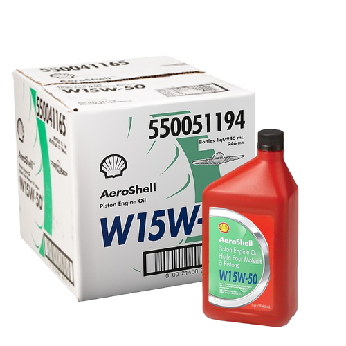 Aeroshell W15W50 Multigrade Piston Engine Oil (6 Pack)