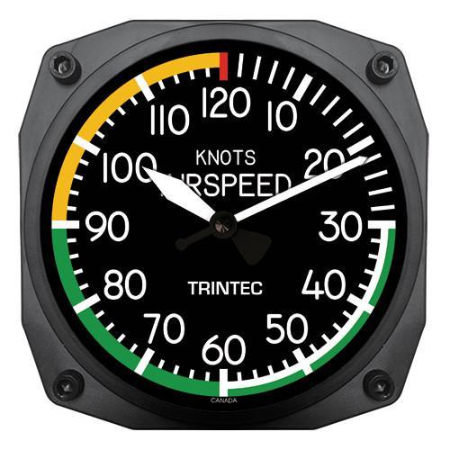 Trintec 6" Modern Airspeed Instrument Style Clock