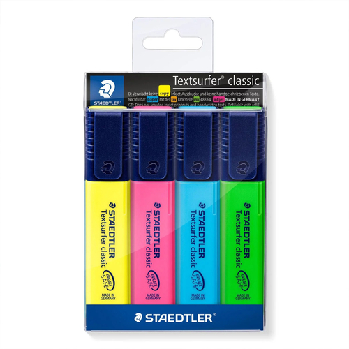 Staedtler Textsurfer® 364 Classic Highlighters - Wallet of 4 Assorted Colours