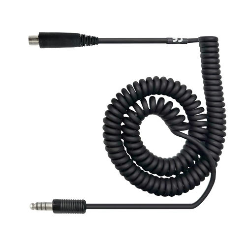 David Clark H10-60 Cord Assembly 5ft Coil Cord U-174 Helicopter Plug