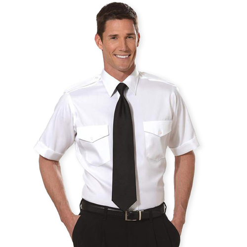 Mens Aviator Shirt - Short Sleeve - Size 14