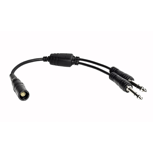 Nflightcam 6 Pin Lemo to Dual GA Headset Adapter