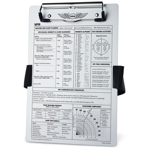 ASA VFR Clipboard with Strap
