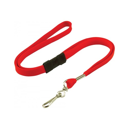 Red Lanyard with Breakaway and Swivel Clip