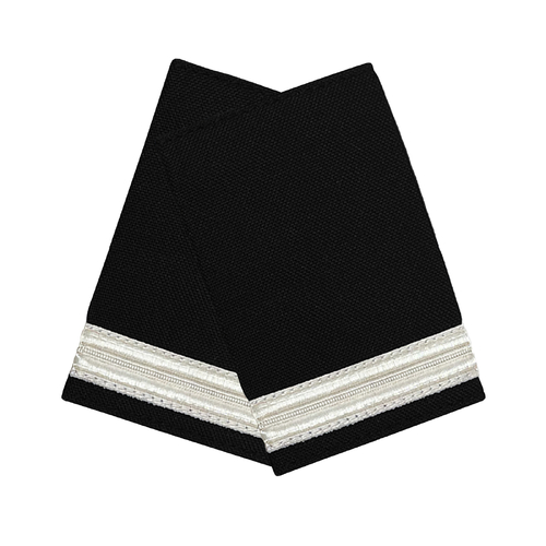 1 Bar Silver on Black Epaulettes 95mm