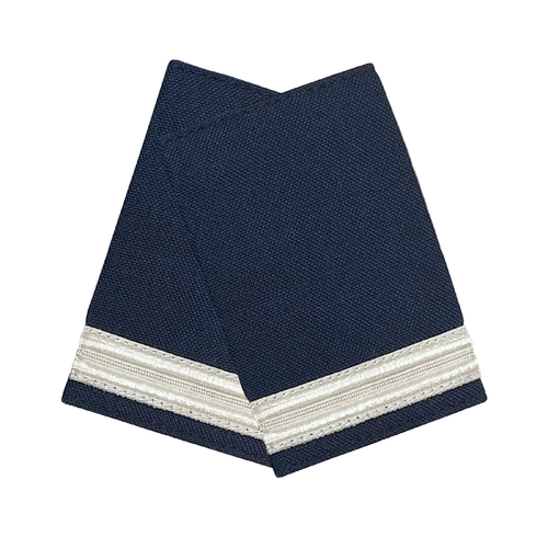 1 Bar Silver on Navy Epaulettes 95mm