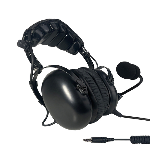 Stealth FAH 200H Aviation Headset - Coiled Cord - U-174 Helicopter Plug