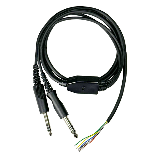 Pilot Communications Replacement GA Headset Main Lead with Straight Cord, Dual GA Plugs - Mono/Stereo Switched