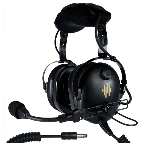 Pilot Communications PA11-60H Helicopter Headset - Coiled Cord U-174 Helicopter Plug