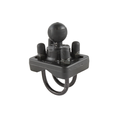 RAM® Double U-Bolt Base with 1" Ball for Rails from 0.75" to 1.25" in Diameter