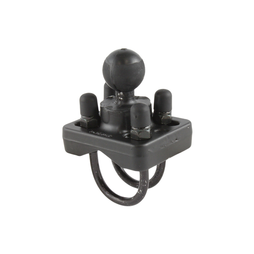 RAM® Double U-Bolt Base with 1" Ball for Rails from 0.75" to 1.25" in Diameter