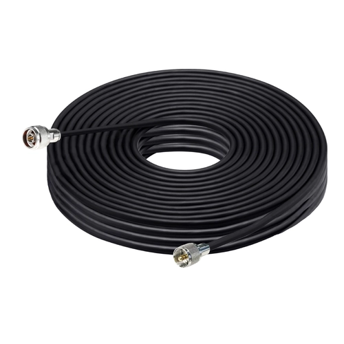 Antenna Cable Kit, 20 Meters RG58 Low Loss with N Type to PL259U (UHF) Connectors