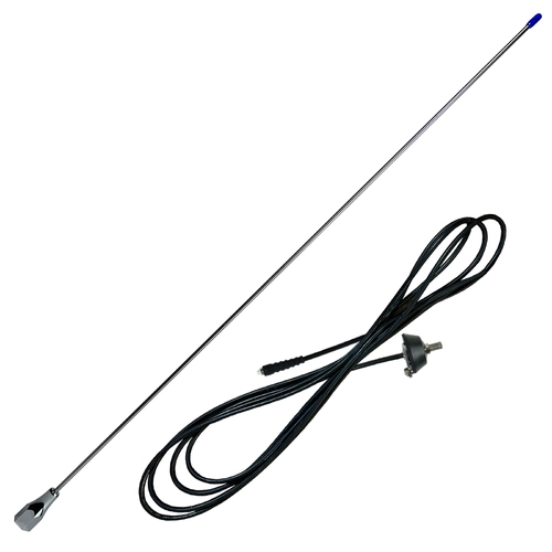 Mobile Airband VHF Stainless Steel Whip Antenna Kit 1 - Hole Mount Base, 5 Meters with FME + BNC + PL259U Connectors